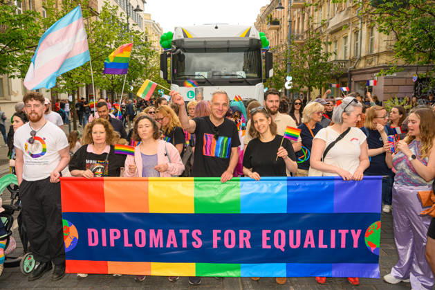 June 6, 2026, Vilnius, Lithuania: People take part during the pride parade. Vilnius on June 6 marked Lithuanian Pride 2026 with a march for equality, drawing thousands to the city center in a public show of visibility, solidarity, and support for LGBTQ+ rights. Vilnius Lithuania - ZUMAs197 20260606_aaa_s197_188 Copyright: xYauhenxYerchakx