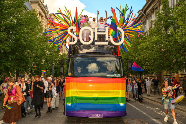 June 6, 2026, Vilnius, Lithuania: A decorated float carrying participants moves along a central street during the pride parade. Vilnius on June 6 marked Lithuanian Pride 2026 with a march for equality, drawing thousands to the city center in a public show of visibility, solidarity, and support for LGBTQ+ rights. Vilnius Lithuania - ZUMAs197 20260606_aaa_s197_218 Copyright: xYauhenxYerchakx