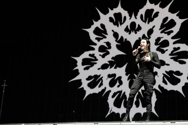 Andy Biersack singing during the performance of the US rock band Black Veil Brides as part of the Rock am Ring 2026 festival at the Nürburgring Nürburg Rock am Ring Rheinland Pfalz Germany