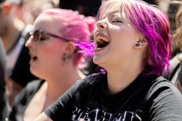 A fan during the performance of the US rock band Black Veil Brides as part of the Rock am Ring 2026 festival at the Nürburgring Nürburg Rock am Ring Rheinland Pfalz Germany