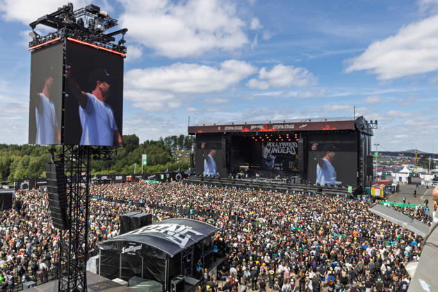 Rock am Ring 2026 Hollywood Undead 07 06 26 Hollywood Undead on the Utopia Stage Last festival day on Sunday, 07 06 2026, at Rock am Ring 2026 at the Nürburgring in the Eifel The three-day music festival ends on the same day the next edition is planned from 04 to 06 06 2027 Nürburg Nürburgring Rhineland-Palatinate Germany Copyright: xMarcxJohnx