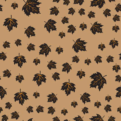 Seamless Pattern With Black Maple Leaves Seamless pattern with black maple leaves on a brown background Copyright: xamekamurax