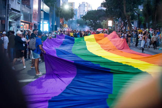 SaO PAULO, SP - 07.06.2026: 30 PARADA DO ORGULHO LGBT - The 30th LGBT+ Pride Parade took place this Sunday (7), in Sao Paulo, with the theme The street calls. The ballot box confirms. In the photo, the LGBT flag. x2958040x VincentxBosson