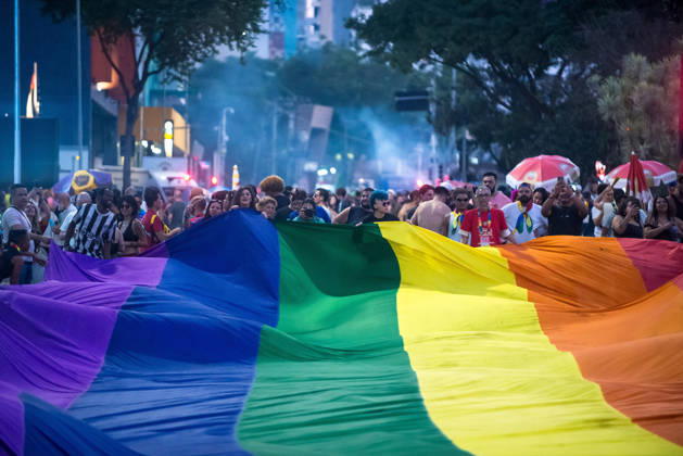 SaO PAULO, SP - 07.06.2026: 30 PARADA DO ORGULHO LGBT - The 30th LGBT+ Pride Parade took place this Sunday (7), in Sao Paulo, with the theme The street calls. The ballot box confirms. In the photo, the LGBT flag. x2958049x VincentxBosson