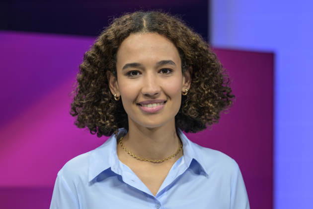v l Alisha Mendgen Focus , GER, Berlin, Studio, guest on Maischberger, political talk show, TV, format, with presenter Sandra Maischberger, Das Erste, from Adlershof Am Studio 20, 08 06 2026, Copyright: HMBxMedia UwexKoch