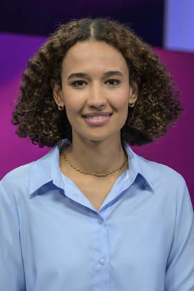 v l Alisha Mendgen Focus , GER, Berlin, Studio, guest on Maischberger, political talk show, TV, format, with presenter Sandra Maischberger, Das Erste, from Adlershof Am Studio 20, 08 06 2026, Copyright: HMBxMedia UwexKoch
