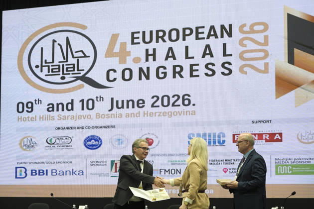 4th European Halal Congress in Sarajevo SARAJEVO, BOSNIA AND HERZEGOVINA - JUNE 9: Participants attend the 4th European Halal Congress 2026, a major event for the halal industry in Europe, in Sarajevo, Bosnia and Herzegovina, on June 9, 2026. Samir Jordamovic Anadolu Sarajevo Bosnia and Herzegovina. Editorial use only. Please get in touch for any other usage.  Copyright: x2026xAnadoluxSamirxJordamovicx