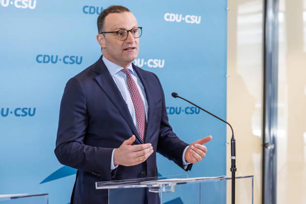 Statement before the CDU CSU parliamentary group meeting CDU CSU parliamentary group leader Jens Spahn speaks during a statement before the parliamentary group meetings on 09 06 2026 in Berlin Berlin Berlin Germany Reichstag