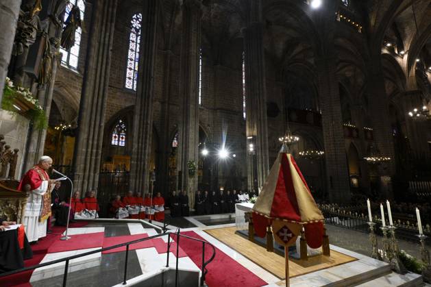 IPA85515143 - Spain, Vatican, 2026 6 9 Pope Leo XIV holds a midday prayer in the Cathedral of the Holy Cross and Saint Eulalia in Barcelona Photograph by VATICAN MEDIA Catholic Press Photo  Copyright: xVATICANxMEDIA CPPx xVATICANxMEDIA CPPx 85515143