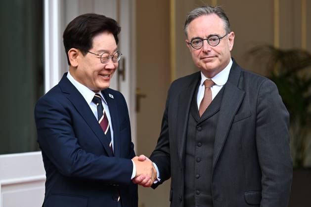 PM Bart De Wever meets South Korean President Lee Jae Myung BRUSSELS, BELGIUM - JUNE 10 : PM Bart De Wever meets South Korean President Lee Jae Myung on June 10, 2026 in Brussels, Belgium, 10 06 2026 Brussels Belgium  Copyright: xDidierxLebrunx