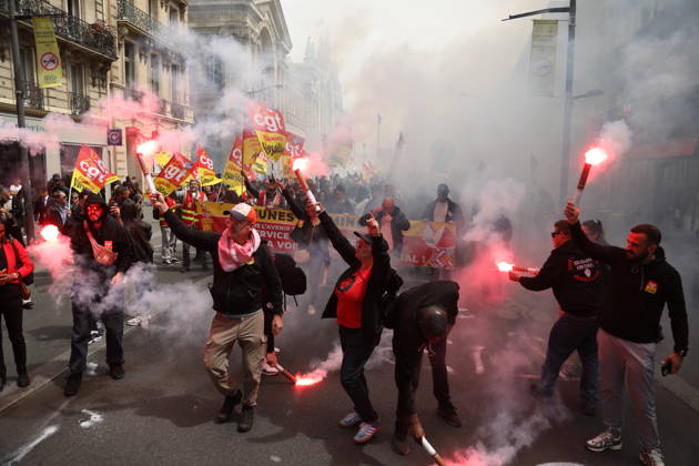 SNCF workers take part in a demonstration during a national strike in Paris PARIS, FRANCE - JUNE 10: SNCF workers take part in a demonstration during a national strike in Paris, France on June 10, 2026. Railway unions called for the action to protest against company reorganizations and working conditions. Mohamad Salaheldin Abdelghani Alsayed Anadolu Paris France. Editorial use only. Please get in touch for any other usage.  Copyright: x2026xAnadoluxMohamadxSalaheldinxAbdelghanixAlsayedx