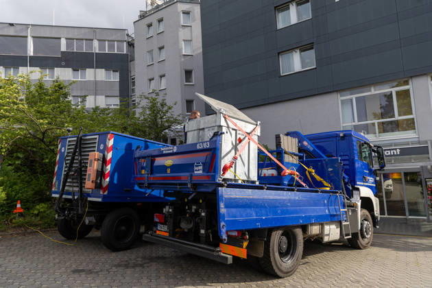 Current topic pictures Current situation in Reutlingen Betzingen after the power outage, 10 06 2026 Current topic pictures Current situation in Reutlingen Betzingen after the power outage, 10 06 2026, THW brings 1000 liters of Disel to refuel the emergency generator Copyright: xEibner-Pressefoto DimitrixDrofitx EP_ddh