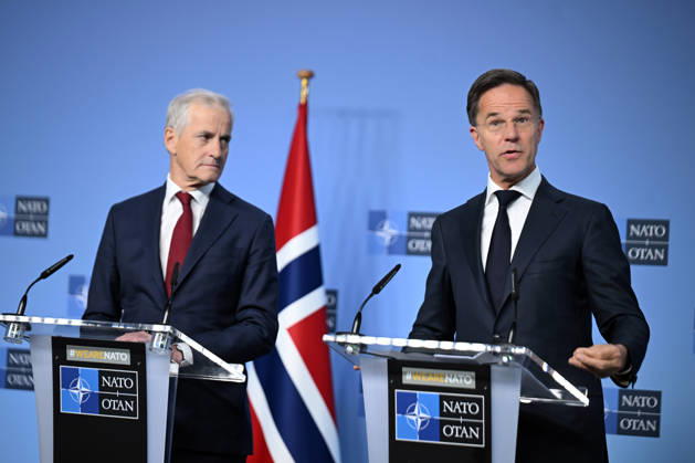 NATO Secretary General Rutte - Norwegian Prime Minister Store press conference in Brussels BRUSSELS, BELGIUM - JUNE 11: NATO Secretary General Mark Rutte (R) and Norwegian Prime Minister Jonas Gahr Store (L) hold a press conference at NATO Headquarters in Brussels, Belgium, on June 11, 2026. Dursun Aydemir Anadolu Brussels Belgium. Editorial use only. Please get in touch for any other usage.  Copyright: x2026xAnadoluxDursunxAydemirx