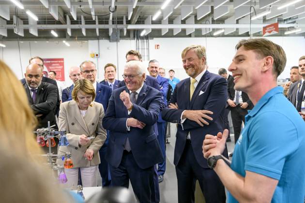King Willem Alexander During State Visit - Sittard King Willem Alexander of the Netherlands visits VISTA college in Sittard, the Netherlands on June 11, 2026, alongside German Federal President Frank-Walter Steinmeier, his wife Elke Büdenbender, and Dutch Minister of the Interior and Kingdom Relations Pieter Heerma, engaging in discussions with students, teachers, and staff regarding cross-border cooperation between the Netherlands and Germany. Photo by Patrick van Emst NL Beeld Bruno Press ABACAPRESS.COM Netherlands  Copyright: xBrunoxPress ABACAx
