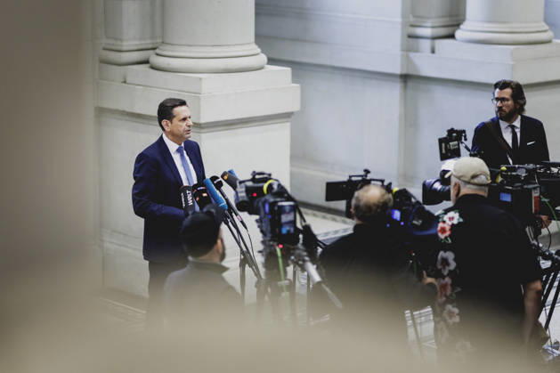 Olaf Lies, Minister President of Lower Saxony, recorded during a press statement before the meeting of the Bundesrat in Berlin, 12 06 2026 Berlin Germany Copyright: xFlorianxGaertnerx
