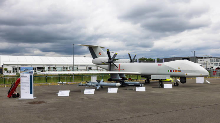 Trade visitor day at ILA Berlin 2026, Berlin, 12 06 2026 The Eurodrone U950 from Airbus is presented as a 1 20260612-286A9716-M4000