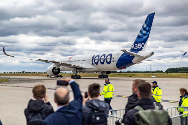 Flight program with the Airbus 350 1000 Flight program with the Airbus 350 1000 at the ILA in Berlin Brandenburg on 12 06 2026 Berlin Germany