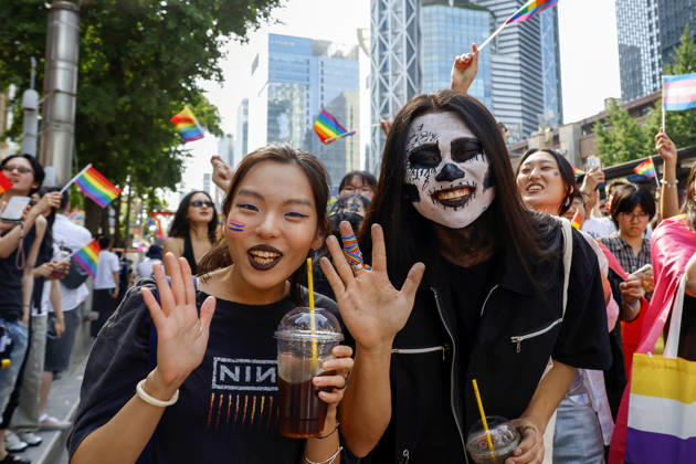 Annual LGBTQ Pride Parade held in central Seoul Participants march during the 27th Seoul Queer Parade in downtown Seoul, South Korea, on June 13, 2026. Seoul South Korea  Copyright: xMatrixxImagesx xJungxUi-Chelx