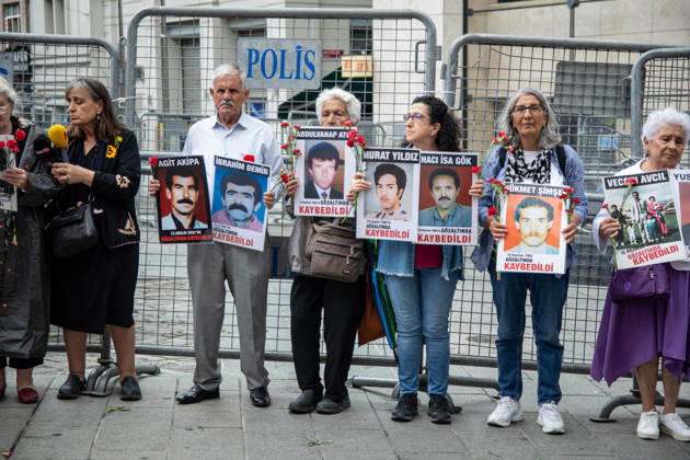 June 13, 2026, Istanbul, Istanbul, Turkey: Relatives of the disappeared and human rights defenders gathered at Galatasaray Square in Istanbul during the 1107th weekly vigil of the Saturday Mothers People. In a statement, participants demanded truth and justice for Veysel Guney, who was executed on June 10, 1981, following a controversial military court trial after the 1980 coup in Turkey. The group highlighted that Guney s burial place has remained unknown for 45 years and called on authorities to disclose the location of his remains. Speakers emphasized that revealing the graves of those forcibly disappeared or whose bodies were concealed by state authorities is essential for memory, justice, and human dignity. The weekly gathering continu - ZUMAt171 20260613_zip_t171_011 Copyright: xAbdullahxTepelix