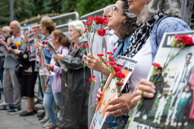 June 13, 2026, Istanbul, Istanbul, Turkey: Relatives of the disappeared and human rights defenders gathered at Galatasaray Square in Istanbul during the 1107th weekly vigil of the Saturday Mothers People. In a statement, participants demanded truth and justice for Veysel Guney, who was executed on June 10, 1981, following a controversial military court trial after the 1980 coup in Turkey. The group highlighted that Guney s burial place has remained unknown for 45 years and called on authorities to disclose the location of his remains. Speakers emphasized that revealing the graves of those forcibly disappeared or whose bodies were concealed by state authorities is essential for memory, justice, and human dignity. The weekly gathering continu - ZUMAt171 20260613_zip_t171_012 Copyright: xAbdullahxTepelix