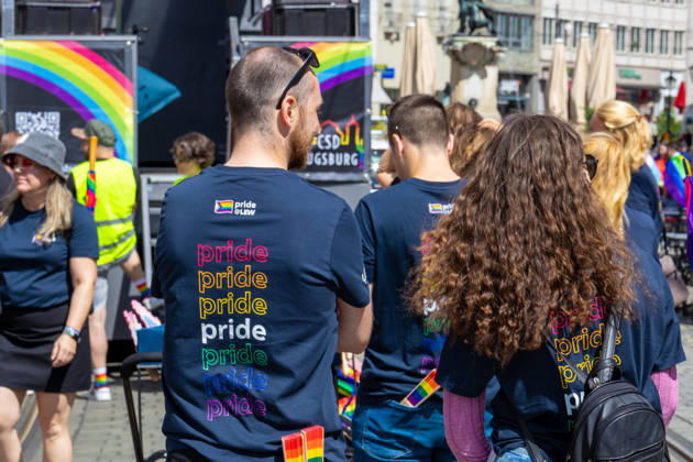 Augsburg, Bavaria, Germany June 13, 2026: Christopher Street Day (CSD) in Augsburg. The parade through the city center promotes the rights of LGBTQ+ people as well as social diversity and tolerance