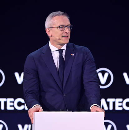 Paris VivaTech 2026 PARIS, FRANCE - JUNE 17: Karsten Wildberger, Federal Minister for Digitalization and Government Modernization of Germany, speaks during the 10th edition of the VivaTech technology startup and innovation fair at the Porte de Versailles exhibition center in Paris, France, on June 17, 2026. Mustafa Yalcin Anadolu Paris France. Editorial use only. Please get in touch for any other usage.  Copyright: x2026xAnadoluxMustafaxYalcinx