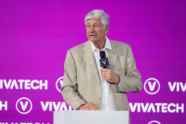 Vivatech 2026 - Opening Ceremony with Bernard Arnault Publicis Groupe s Chairman of the Supervisory Board Maurice Levy during the opening ceremony at the VivaTech technology startups and innovation fair at the Paris Expo Porte de Versailles, in Paris, France on June 17, 2026. Photo by Alexis Jumeau ABACAPRESS.COM Paris France  Copyright: xJumeauxAlexis ABACAx