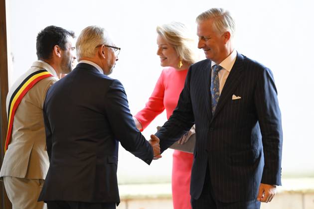 King Philippe And Queen Mathilde Visit Media Square EVERE, BELGIUM - JUNE 18: King Philippe of Belgium and Queen Mathilde of Belgium pictured with Jean-Paul Philippot, CEO RTBF visiting Media Square, the RTBF s new headquarters in Brussels.on June 18, 2026 in Evere, Belgium, 18 06 2026 Evere Belgium  Copyright: xPhilipxReynaersx