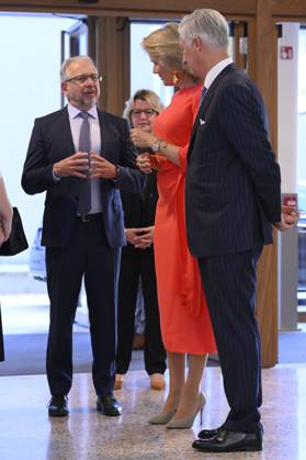 King Philippe And Queen Mathilde Visit Media Square EVERE, BELGIUM - JUNE 18: King Philippe of Belgium and Queen Mathilde of Belgium pictured with Jean-Paul Philippot, CEO RTBF, Jacqueline Galant (MR), Walloon Minister for the Civil Service, Administrative Simplification and Sports Infrastructure and Joelle Milquet visiting Media Square, the RTBF s new headquarters in Brussels.on June 18, 2026 in Evere, Belgium, 18 06 2026 Evere Belgium  Copyright: xPhilipxReynaersx