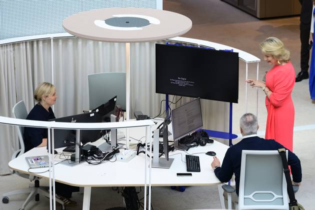 King Philippe And Queen Mathilde Visit Media Square EVERE, BELGIUM - JUNE 18: King Philippe of Belgium and Queen Mathilde of Belgium pictured visiting Media Square, the RTBF s new headquarters in Brussels.on June 18, 2026 in Evere, Belgium, 18 06 2026 Evere Belgium  Copyright: xPhilipxReynaersx