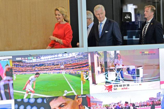 King Philippe And Queen Mathilde Visit Media Square EVERE, BELGIUM - JUNE 18: King Philippe of Belgium and Queen Mathilde of Belgium pictured visiting Media Square, the RTBF s new headquarters in Brussels.on June 18, 2026 in Evere, Belgium, 18 06 2026 Evere Belgium  Copyright: xPhilipxReynaersx