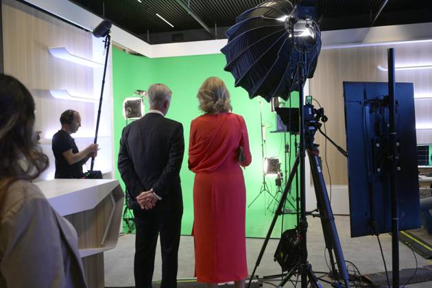 King Philippe And Queen Mathilde Visit Media Square EVERE, BELGIUM - JUNE 18: King Philippe of Belgium and Queen Mathilde of Belgium pictured visiting Media Square, the RTBF s new headquarters in Brussels.on June 18, 2026 in Evere, Belgium, 18 06 2026 Evere Belgium  Copyright: xPhilipxReynaersx