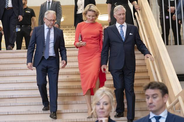King Philippe And Queen Mathilde Visit Media Square EVERE, BELGIUM - JUNE 18: King Philippe of Belgium and Queen Mathilde of Belgium pictured with Jean-Paul Philippot, CEO RTBF visiting Media Square, the RTBF s new headquarters in Brussels.on June 18, 2026 in Evere, Belgium, 18 06 2026 Evere Belgium  Copyright: xPhilipxReynaersx