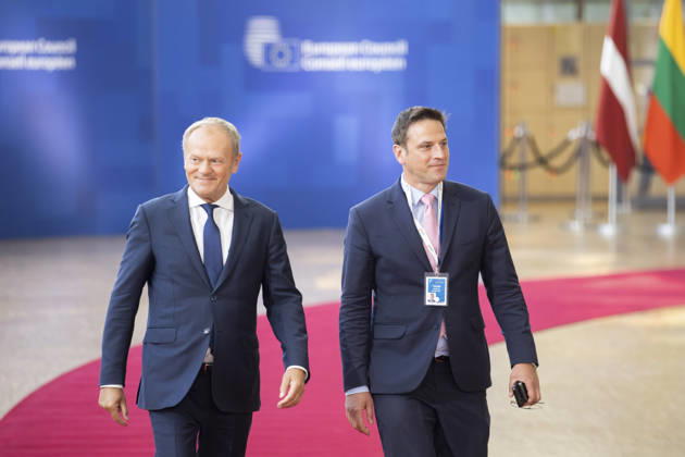 European Council Brussels, 18 06 2026 : European Council . Over a two-day summit, EU leaders will discuss key issues such as Europe s economic competitiveness, the EU s long-term budget, defence capabilities, Ukraine and the Middle East. Pix : Donald Tusk , Talko Wojciech . Credit : Aurore Martignoni CC . Brussels Belgium  Copyright: xContentxCurationx AurorexMartignonix xCCx