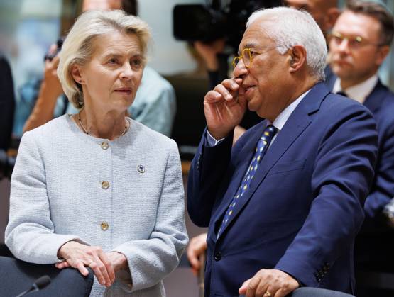 European Commission President Ursula von der Leyen and European Council President Antonio Costa pictured during a European Council Summit, Thursday 18 June 2026, at the Council of the European Union, in Brussels.  BENOITxDOPPAGNE 178117567