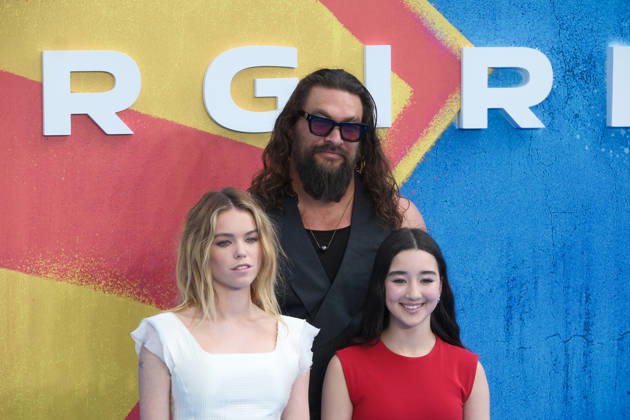 Supergirl UK Sneak Peek Fan Event, Cineworld Leicester Square, London, UK, 18 June 2026. Milly Alcock, Jason Momoa and Eve Ridley at Supergirl UK Sneak Peek Fan Event, Cineworld Leicester Square, London, UK, 18 June 2026., Credit:Julie Edwards Avalon United Kingdom, London Copyright: xJuliexEdwardsx xAvalonx 1111070197