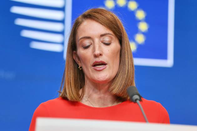 Brussels, Belgium, June 18, 2026, Europa Building, EU Summit, Press Conference with European Parliament President Roberta Metsola,detected_source_language Copyright: xdtsxNachrichtenagenturx dts_123983