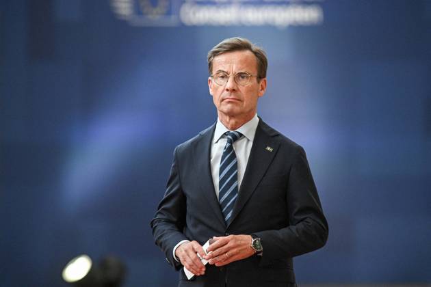 BRUSSELS - Swedish Prime Minister Ulf Kristersson arrives for the first day of the European Council. The leaders of the EU countries are meeting to discuss, among other things, Ukraine and the Middle East. JONAS ROOSENS ANP netherlands out - belgium out  Copyright: xx x561370602x originalFilename: 561370602.jpg