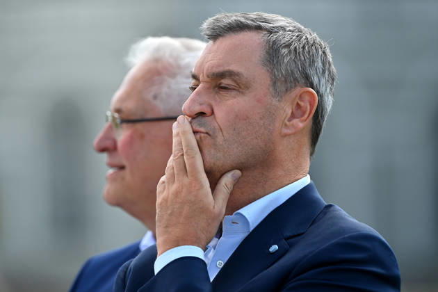 Markus SOEDER, Minister-President of Bavaria and CSU Chairman, hi Joachim HERRMANN, Bavarian Minister of the Interior, portrait, portrait,Portrait