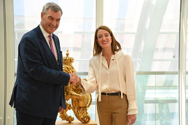 Meeting between Markus SOEDER, Minister-President of Bavaria and Chairman of the CSU, and Roberta Metsola, President of the European Parliament, on June 19, 2026, at the Orangery of the Bavarian State Chancellery in Munich,detected_source_language