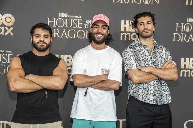 ABB HBOs Mohammad Eliraqui, Soufiane El Mesaudi, and Mohamed Kanj Khamis walked the red carpet at the German premiere of the third season of the HBO Original series House of the Dragon at Kino International on June 19, 2026, in Berlin, Germany,detected_source_language