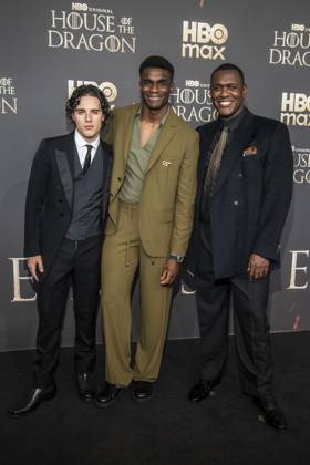 ABB HBOs Harry Collett, Clinton Liberty, and Abubakar Salim walked the black carpet at the German premiere of the third season of the HBO Original series House of the Dragon at Kino International on June 19, 2026, in Berlin, Germany,detected_source_language