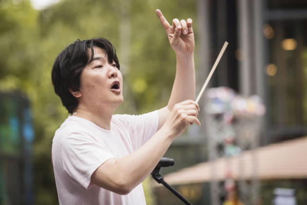 Symphonic Mob, Flash Mob at the Sony Center, Berlin, June 20, 2026 Copyright: xGüntherxDornx