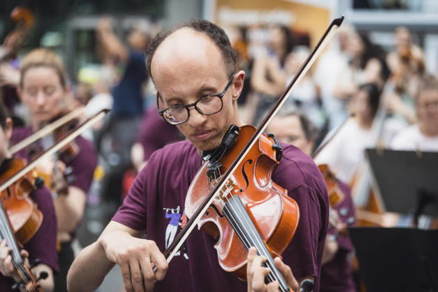 Symphonic Mob, Flash Mob at the Sony Center, Berlin, June 20, 2026 Copyright: xGüntherxDornx