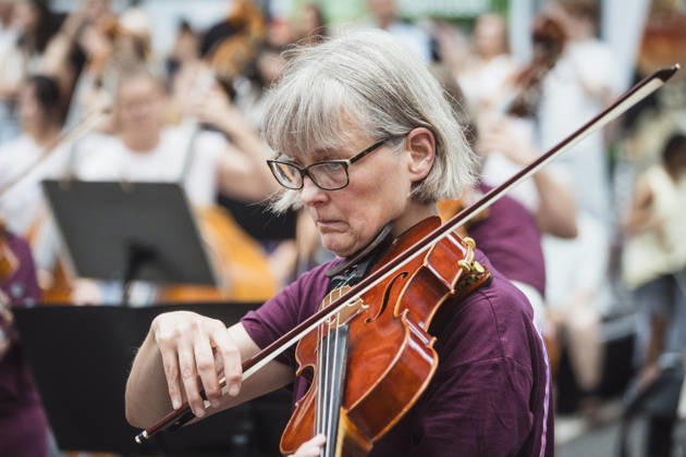 Symphonic Mob, Flash Mob at the Sony Center, Berlin, June 20, 2026 Copyright: xGüntherxDornx