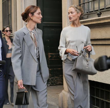 IPA85949657 - Milan, Milan Men s Fashion Week: Spring Summer 2026 2027 - Men s Fashion, Spring Summer 2026 — Armani fashion show; pictured: Eugenia Silva and Carolyn Murphy  Copyright: xLucaxPontix xLucaPonti IpaAgencyx 85949657