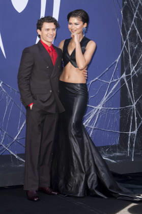 ABB SPIDER-MAN Tom Holland, a British actor, and his girlfriend, U.S. actress Zendaya, appeared on the black carpet at the German fan event for Spider-Man