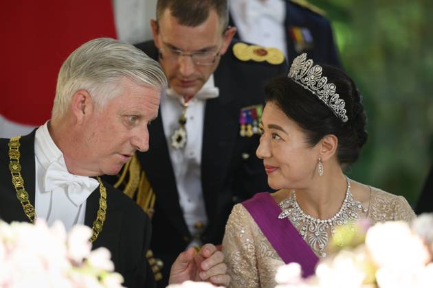 State Visit of the Emperor and the Empress of Japan to Belgium BRUSSELS, BELGIUM - JUNE 23 : King Philippe of Belgium and the Empress Masako Owada of Japan pictured during the State Banquet at Laeken Castle during the State Visit of the Emperor and Empress of Japan to Belgium, on June 23, 2026 in Brussels, Belgium, 23 06 2026 Brussels Belgium  Copyright: xPhilipxReynaersx