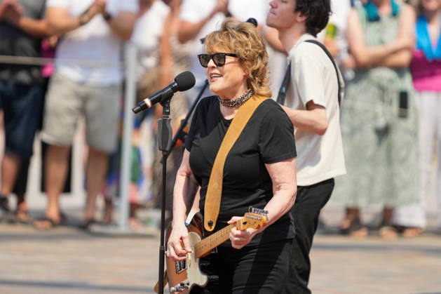 ZDF Fernsehgarten 2026: Musician Katrina of Katrina and the Waves at the ZDF Fernsehgarten, themed Summer Party, on June 28, 2026, in Mainz, Rhineland-Palatinate, ZDF Fernsehgarten