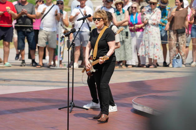 ZDF Fernsehgarten 2026: Musician Katrina of Katrina and the Waves at the ZDF Fernsehgarten, themed Summer Party, on June 28, 2026, in Mainz, Rhineland-Palatinate, ZDF Fernsehgarten